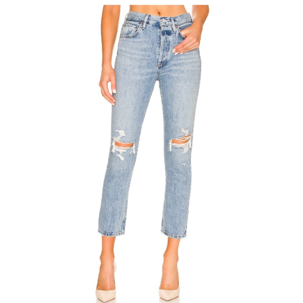 Riley High Rise Straight Crop Jeans